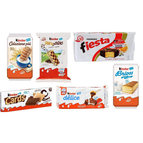 Kinder Testpaket Kinder Ferrero Brioss Colazione più Panecioc delice fiesta cards Original italienisch