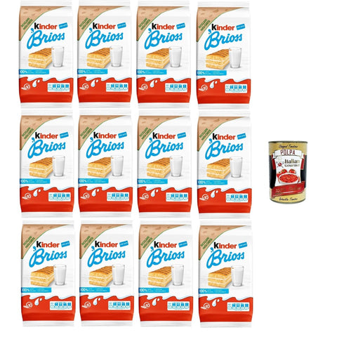 Kinder Snack Kuchen Kinder Brioss 10 Snacks Schwammkuchen, natürlich zu 100% italienischer Milchfüllung, ausgezeichnet zum Frühstück und Snack, 12x 270 italienisch Original 8032804040014