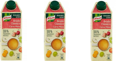 Knorr Brühe & Fond 3x Knorr Brodo Carne Mista Brühe mit Fleisch 100% natürliche Zutaten Gluten-frei 750ml 8714100693292