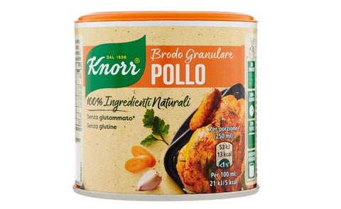 Knorr Brodo Granulare Pollo 100% Ingredienti Naturali granulierte Hühnerbrühe Geschmack für Ihre Gerichte Gluten frei 3x 135g italienisch Original