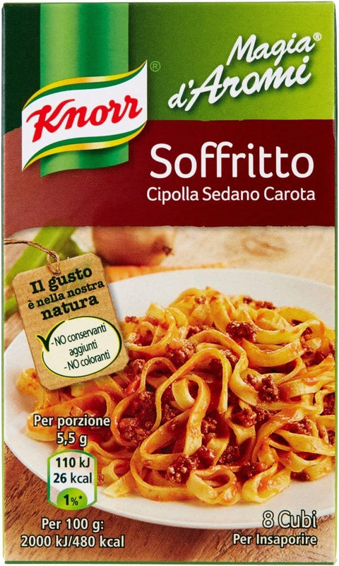 Knorr Brühe & Fond 3x Knorr Magia d'Aromi Soffritto brodo Steinpilze Suppenwürfel Brühe 8 x 11g (Karotte-Sellerie-Zwiebel) 8001080031467