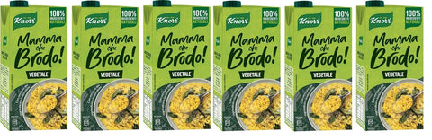 Knorr Brühe & Fond 6x Knor Mamma che Brodo! Vegetale Gemüse 1Lt +Italian gourmet polpa 400g 8720182716385