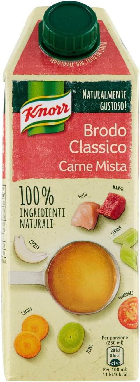 Knorr Brühe & Fond 6x Knorr Brodo Carne Mista Brühe mit Fleisch 100% natürliche Zutaten Gluten-frei 750ml 8714100693292
