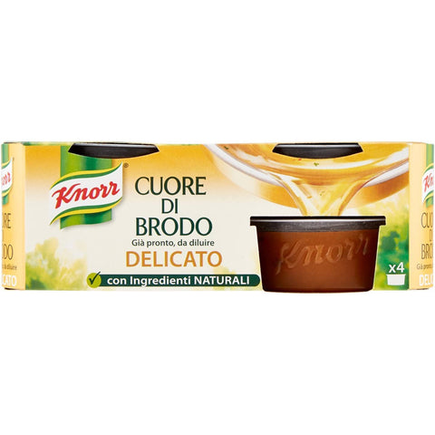 Knorr Cuore di Brodo Delicato Zartes Brühenherz reich an Geschmack Glutenfrei (4 x 28 g) 112g 6x Original italienisch