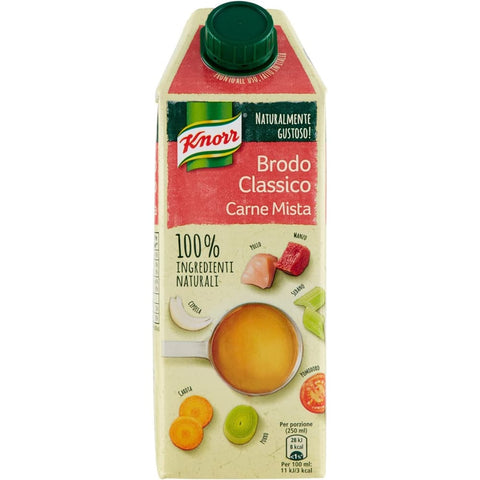 Knorr Brühe & Fond Knorr Brodo Carne Mista Brühe mit Fleisch 100% natürliche Zutaten Gluten frei 750 ml Brühe & Fond italienisch Original 8714100693292