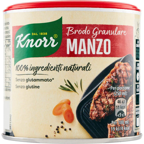 Knorr Brodo Granulare Manzo Rindfleisch granulierte Brühe 100% natürliche Zutaten Gluten - frei 100% Brühe 135g Original italienisch