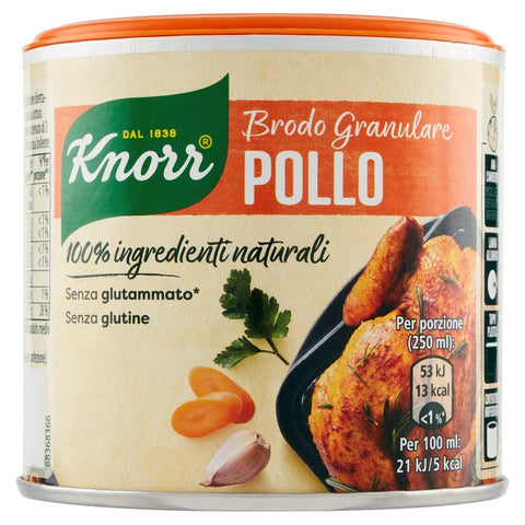 Knorr Brühe & Fond Knorr Brodo Granulare Pollo 100% Ingredienti Naturali granulierte Hühnerbrühe Geschmack für Ihre Gerichte Gluten frei 135g italienisch Original 8710604738057
