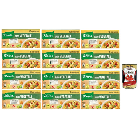 Knorr Dado Brühe Knorr Dado Vegetale dado brodo Suppen würfel Brühe 10 pz Nachhaltige Gemüsebrühe glutenfrei Laktose und Konservierungsmittel für Suppen Gemüsebrühwürfel 12x 8032804040014