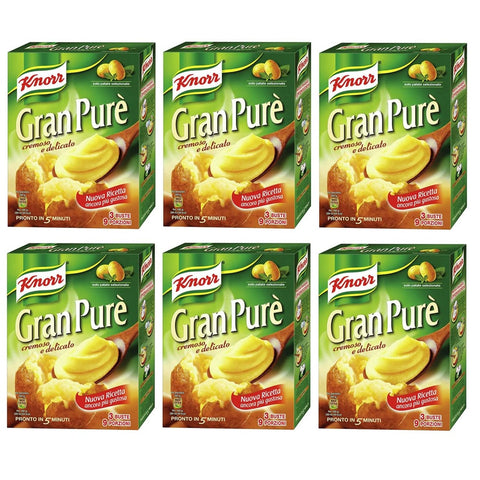 Knorr Kartoffelgerichte Knorr Gran Purè Cremoso e Delicato Zubereitet für Glutenfreies Kartoffelpüree 225 g Jede Packung Enthält 3 Beutel mit 75 g Kartoffel Püree italienisch Original 8001080030743