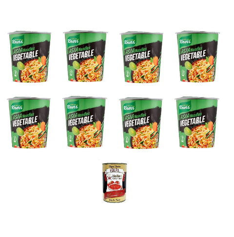 Knorr Nudeln & Pasta Knorr Asia Noodles VERDURE Vegetable 65 g 8x 63 g + Italian Gourmet polpa 400gr