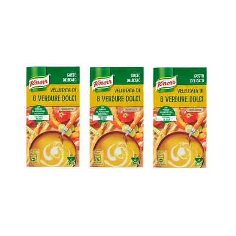 Knorr Vellutata Di Verdure Samtig von 8 süßen Gemüsen Delikater Geschmack 3x500ml Original italienisch Sauce