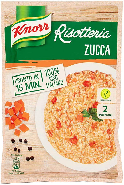 Knorr Reisgerichte 15x Knorr Risotto Zucca Reis mit Kürbis 175g 100% italienisch Fertiggerichte Reisgerichte 8000840020154