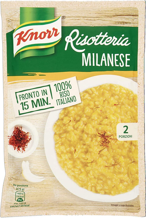 Knorr Reisgerichte 6x Knorr Risotto alla Milanese Reis Safran 175g 100% italienisch Fertiggerichte 8001080003815