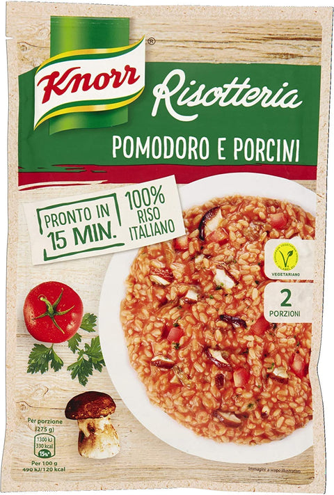 Knorr Reisgerichte 6x Knorr Risotto Pomodoro e Porcini 175g 100% Italienisch Reis mit Tomaten und Steinpilzen Fertiggerichte Reisgerichte 8000840020116