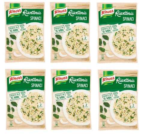 Knorr Reisgerichte 6x Knorr Risotto spinaci Reis Spinat 175g 100% italienisch Fertiggerichte 8001080031177