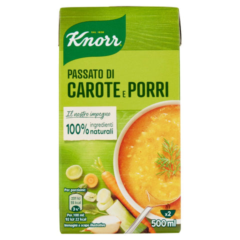 Knorr Suppe MHD 03/2025 Knorr Passato di Carote e Porri Püree aus Karotten und Lauch 500ml 8714100812624