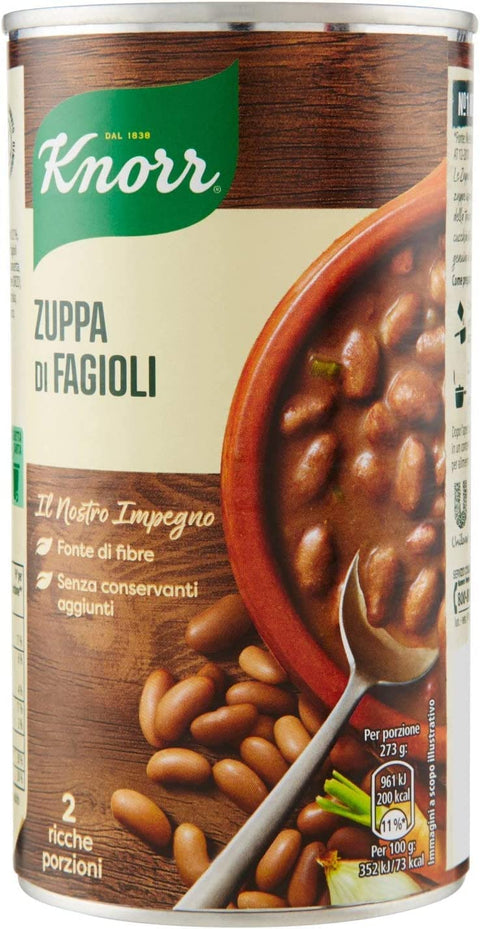 Knorr Tütensuppen 6x Knorr Zuppa di Fagioli Bohnensuppe 500 ml Langsam gekocht 8001080002146