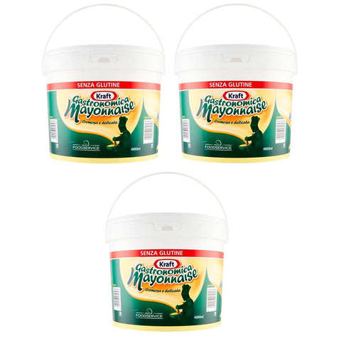 Kraft Mayonnaise Kraft Gastronomica Soße Sauce Cremige und Zarte Mayonnaise Glutenfrei 4950ml Eimer 3x Original italienisch 8410066131693