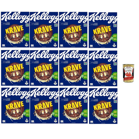 Krave Cookies Haferflocken Krave Cookies & Cream | Keks und Cremegeschmack| Frühstückszerealien | breakfast cereals, 12x 375g Original italienisch inkl. Italian Gourmet Polpa 400g 8032804040014