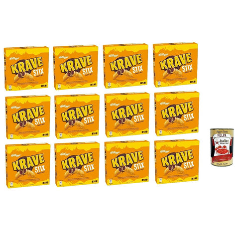 Krave Stix Choco Snack Kuchen & Backwaren Krave Stix Choco Nut, Schokolade und Haselnussnuss Snacks, 12x 103g Original italienisch inkl. Italian Gourmet Polpa 400g 8032804040014