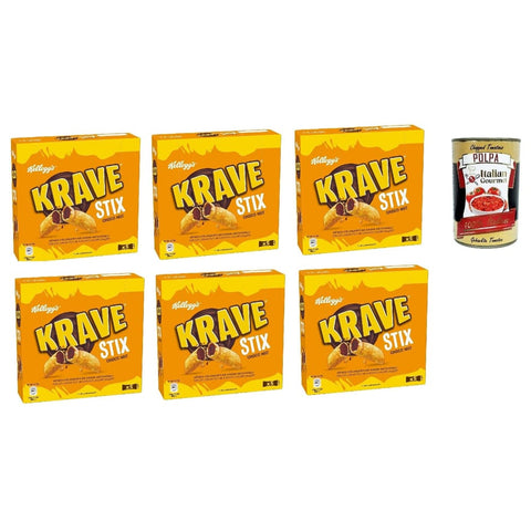 Krave Stix Snack Kuchen & Backwaren Krave Stix Choco Nut, Snacks für Schokolade und Haselnussnuss, 6x 103 g Snack Kuchen & Backwaren italienisch Original 8032804040014