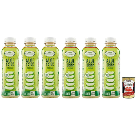 L'angelica Gemüsehaltige Getränke L'angelica Original Nahrungsergänzungsmittel Aloe Drink, Getränk auf Basis von Aloe Saft und Aloe Fruchtfleisch,Einweg PET Flasche 500 ml italienisch 8017331066164