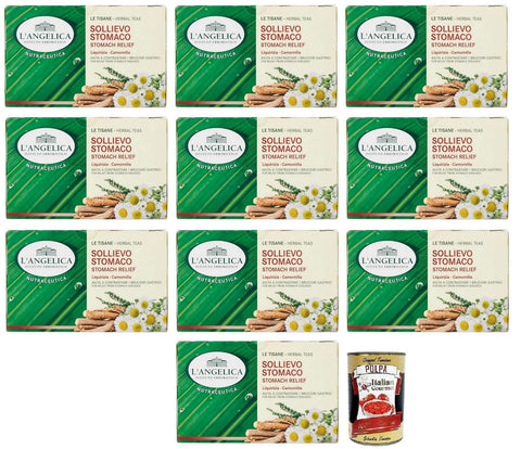 L'angelica L' Angelica Tisana Sollievo Stomaco ein Mittel gegen Sodbrennen Kräutertee mit einer Mischung aus Süßholz und Kamille Packung mit 20 Filtern 10x