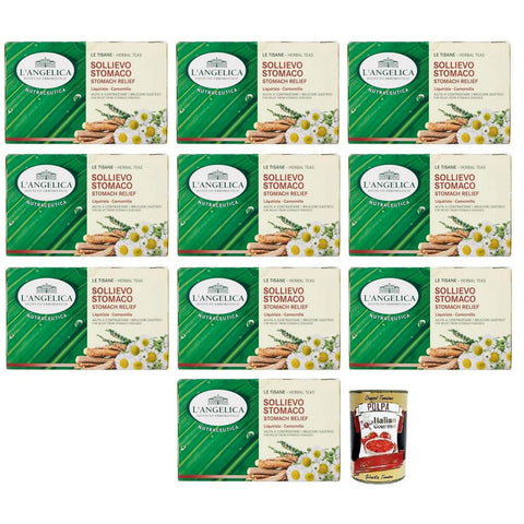 L'angelica Getränke, Kaffee & Tee L'angelica L' Angelica Tisana Sollievo Stomaco ein Mittel gegen Sodbrennen Kräutertee mit einer Mischung aus Süßholz und Kamille Packung mit 20 Filtern 10x 8017331075197