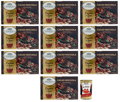 L'angelica L' Angelica Tisana Cacao e Nocciola Kräutertee mit Kakao und Haselnuss Packung mit 15 Filtern 10x italienisch Original