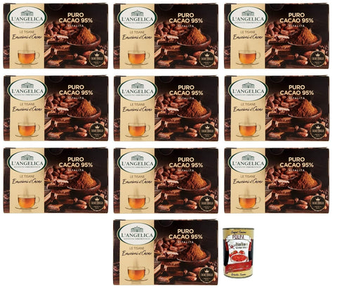 L'angelica L' Angelica Tisana Puro Cacao Vitalità Reiner Kakao Kräutertee 95% Packung mit 15 Filtern 10x italienisch Original