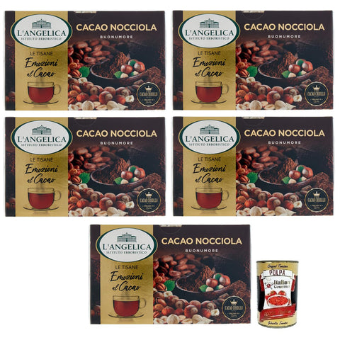 L'angelica L' Angelica Tisana Cacao e Nocciola Kräutertee mit Kakao und Haselnuss Packung mit 15 Filtern 5x italienisch Original