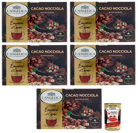 L'angelica L' Angelica Tisana Cacao e Nocciola Kräutertee mit Kakao und Haselnuss Packung mit 15 Filtern 5x italienisch Original