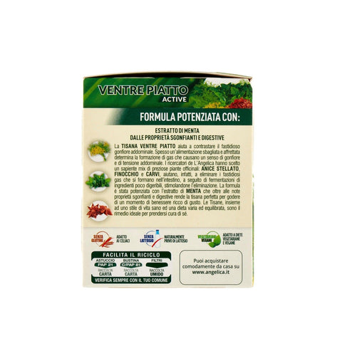 L'angelica Le Tisane Ventre Piatto Active Kräutertee für einen flachen Bauch 18 Filter 6x 36 g italienisch Original