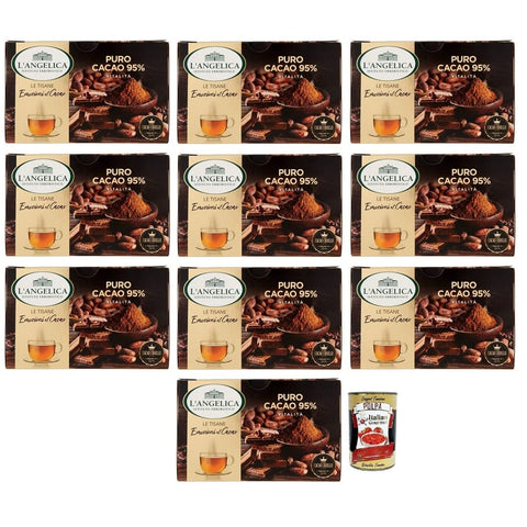 L'angelica Kräutertee L'angelica L' Angelica Tisana Puro Cacao Vitalità Reiner Kakao Kräutertee 95% Packung mit 15 Filtern 10x italienisch Original 8017331074725