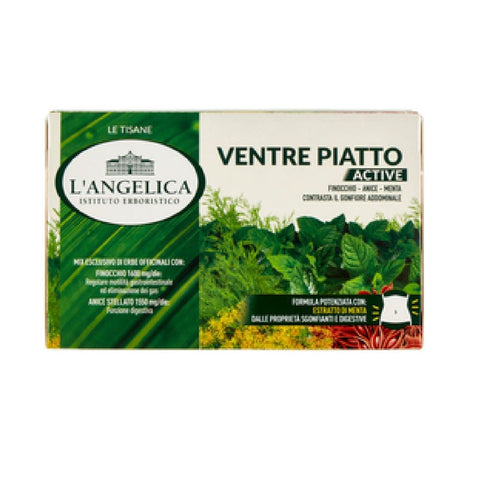 L'angelica Kräutertee L'angelica Le Tisane Ventre Piatto Active Kräutertee für einen flachen Bauch 18 Filter 10x 36 g italienisch Original 8017331094945