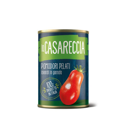 La Casareccia Pomodori Interi Ganze geschälte Tomaten in Tomatensaft 100% in Italien hergestellt 24x400g Original italienisch Schältomaten