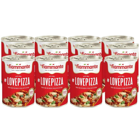 LA FIAMMANTE Gemüse LA FIAMMANTE #LOVEPIZZA Polpa Fine Tomaten für Pizza 100% 12er Pack à 400g italienisch Original 8001737100225