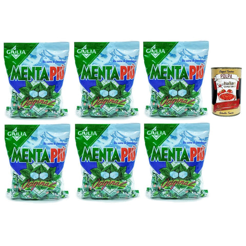 GIULIA Mentapiù Caramelle alla menta, Münzbonbons, lollies Süßigkeiten 6x300g Original italienisch Gebäck