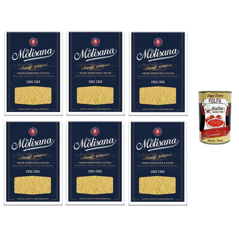 La Molisana Couscous La Molisana Cous Cous Steingeschälter Weizen N°621 6x 500gr Original italienisch inkl. Italian Gourmet Polpa 400g 8004690751060