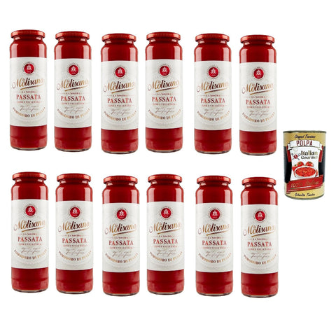 La Molisana Passata di Pomodoro Classica Tomatenpaste Tomaten sauce 100% Italienisch 12x690 g italienisch Original Pastasauce + kostenlos polpa 400 g