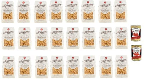 La Molisana Kurze Pasta 24x La Molisana Ditaloni Rigati N. 42 Pasta Lenta Lavorazione Teigwaren aus Hartweizengrieß Bronze-Zeichnung 500g + 2x Italian Gourmet Polpa 8004690054727