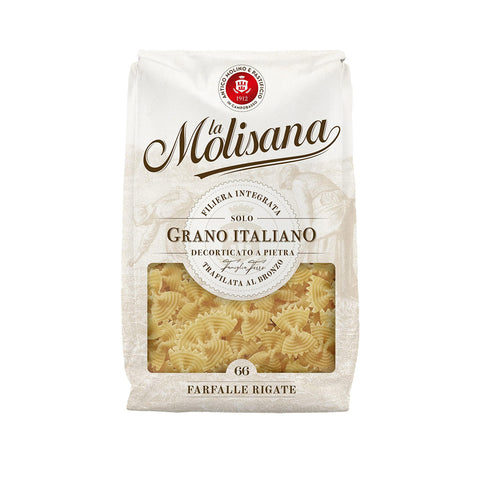 La Molisana Farfalle Rigate N. 66 Pasta Lenta Lavorazione Teigwaren aus Hartweizengrieß Bronze Zeichnung 24x500g Original italienisch