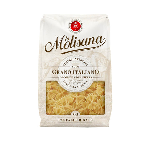 La Molisana Kurze Pasta 24x La Molisana Farfalle Rigate N. 66 Pasta Lenta Lavorazione Teigwaren aus Hartweizengrieß Bronze-Zeichnung 500g + 2x Italian Gourmet Polpa 8004690106600