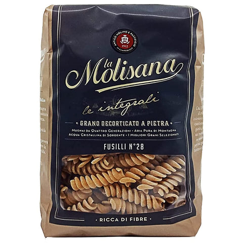La Molisana Kurze Pasta 6x La Molisana Pasta Integrale Fusilli n°28 Vollkornnudeln Vollkornpasta,100% italienischer Weizen,Bronzepaste 500g Packung + Italian Gourmet Polpa di Pomodoro 400g Dose 8004690612804