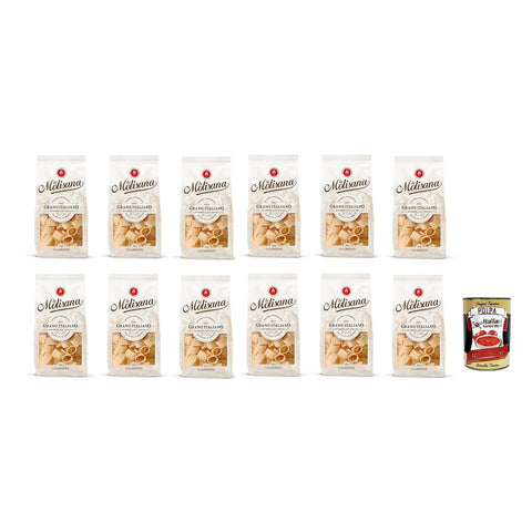 La Molisana Kurze Pasta La Molisana Calamarata Pasta Lenta Lavorazione Teigwaren aus Hartweizengrieß Bronze Zeichnung 1x Polpa 12x 500g italienisch Original 8004690123140