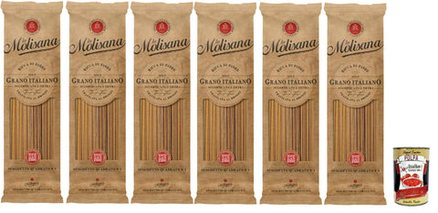 La Molisana Kurze Pasta La Molisana Pasta Integrale Spaghetti quadrati n°1, Vollkornnudeln Vollkornpasta,100% italienischer Weizen,Bronzepaste 6x 500g Packung + Italian Gourmet polpa 400g 8004690611517