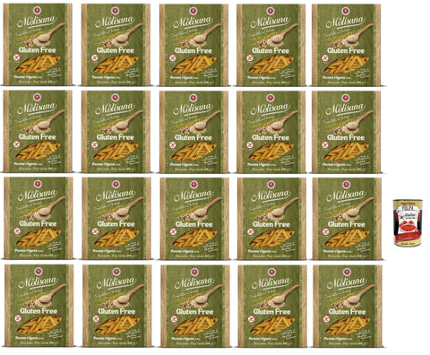 La Molisana Kurze Pasta La Molisana, Penne Rigate n. 20 Senza Glutine, Nudeln Gluten -freie Pasta und Bronzezeichnung mit Vollreis, Mais und Quinoa, Kochzeit 10 Minuten, 24x 400 g + Italian Gourmet polpa 400g 8004690470039