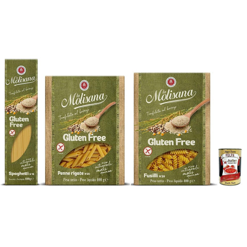 La Molisana Kurze Pasta La Molisana, Test Senza Glutine, Spaghetti Fusilli Penne rigate, Nudeln Gluten freie Pasta und Bronzezeichnung mit Vollreis, Mais und Quinoa, Kochzeit 10 8004690470039
