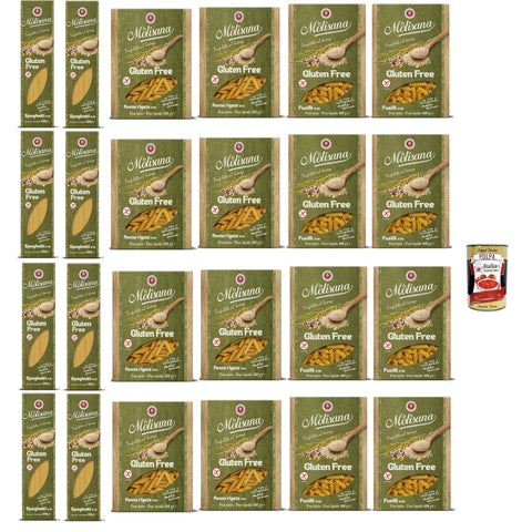 La Molisana Test Senza Glutine Spaghetti Fusilli Penne rigate Nudeln Gluten freie Pasta und Bronzezeichnung mit 24x 400 g italienisch Original