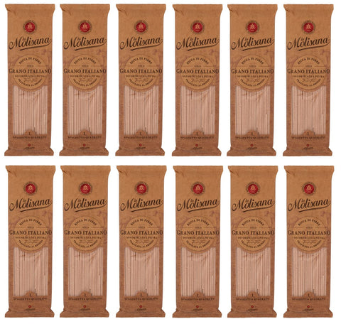 La Molisana Nudeln & Pasta 12x La Molisana Pasta Integrale Spaghetto Quadrato n°1 Vollkornnudeln Vollkornpasta,100% italienischer Weizen,Bronzepaste 500g Packung + Italian Gourmet Polpa di Pomodoro 400g Dose 8004690611517